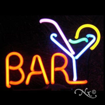 Neon Sculpture bar martini