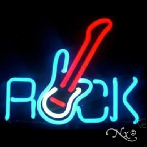 Neon Sculpture Guitar Rock