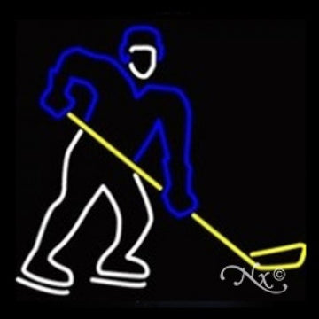 Neon Sculpture Hocky Player