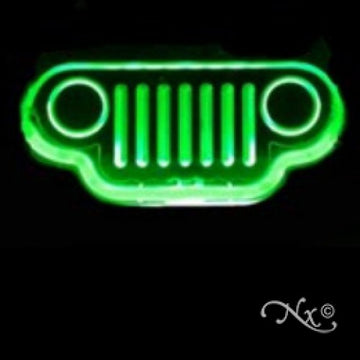 Neon Sculpture jeep grill