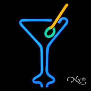 Neon Sculpture martini blue