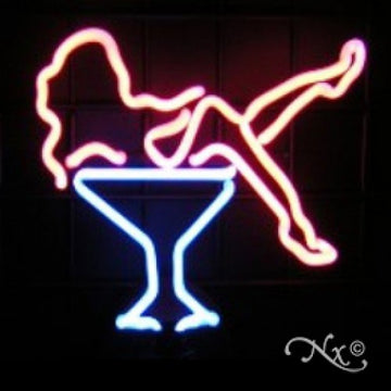 Neon Sculpture martini girl