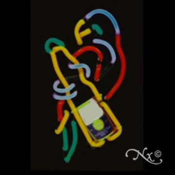 Neon Sculpture parrot beer