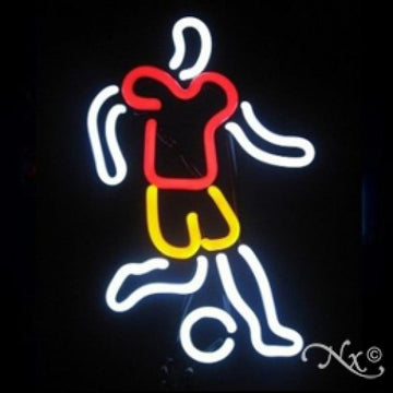 Neon Sculpture soccer player