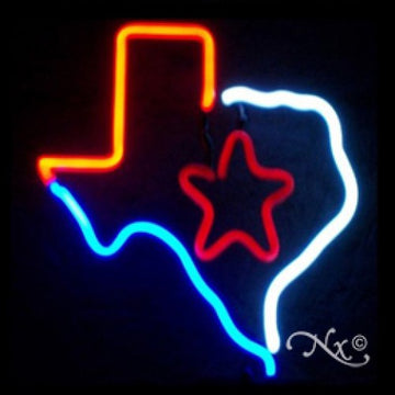 Neon Sculpture texas with star