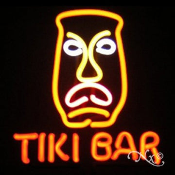 Neon Sculpture tiki bar mask