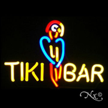 Neon Sculpture tiki bar parrot